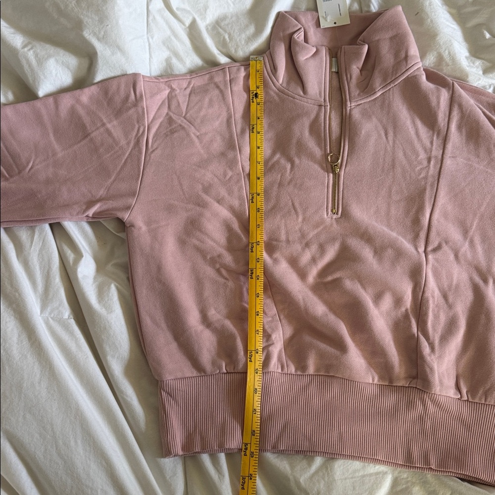 A New Day Pink Long Sleeve 1/4 Zip Sweatshirt - Picture 9 of 10